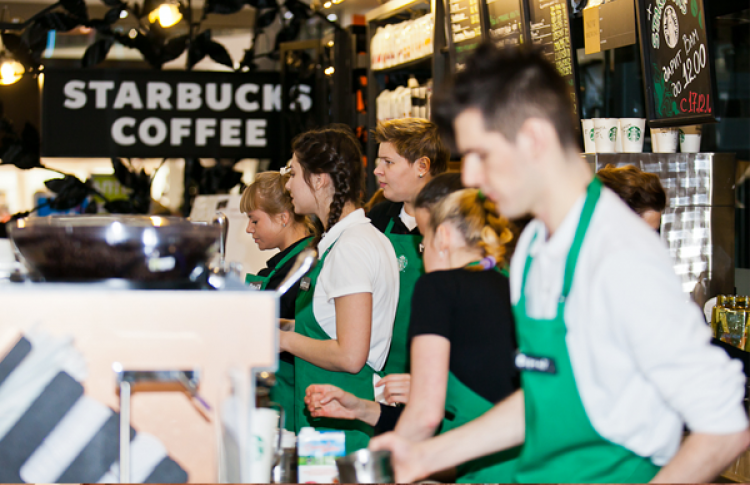 Открытие новой кофейни Starbucks