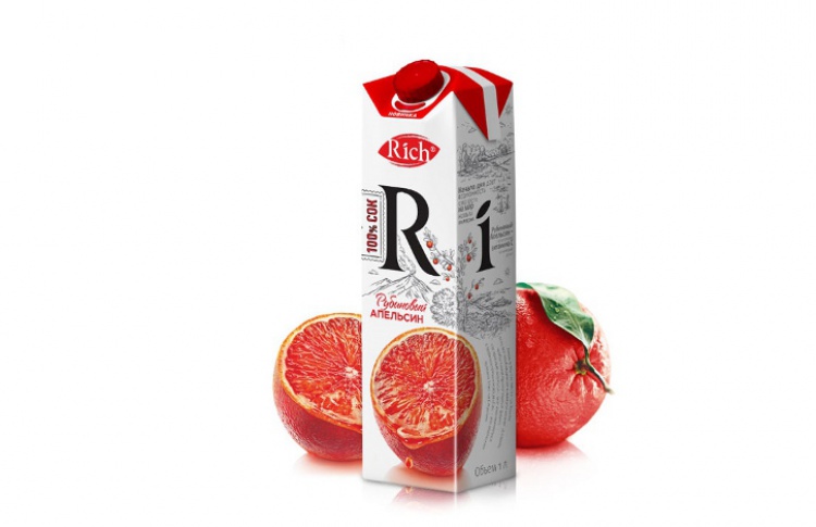 Новая линейка сока Rich Рубиновый Апельсин