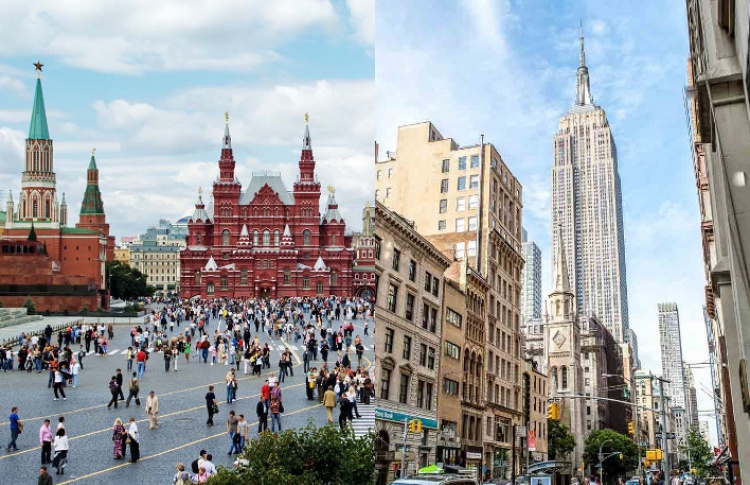 Москва сравнение. Москва vs Нью-Йорк. Москва против Нью-Йорка. Нью-Йорк площадь против Москвы. New York в Москве.